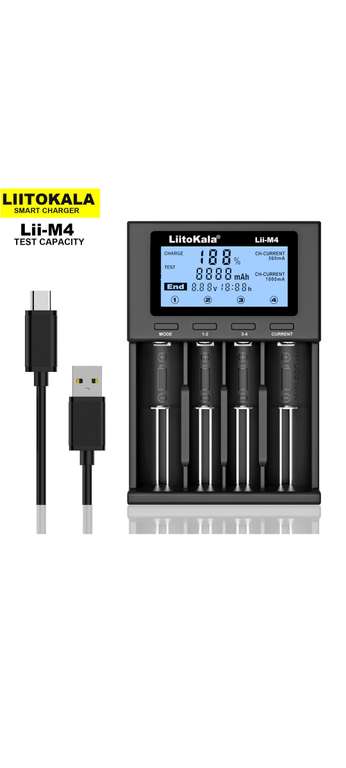 LiitoKala Lii-M4 18650 Зарядное устройство ЖК-дисплей (цена по ozon-карте, из-за рубежа)