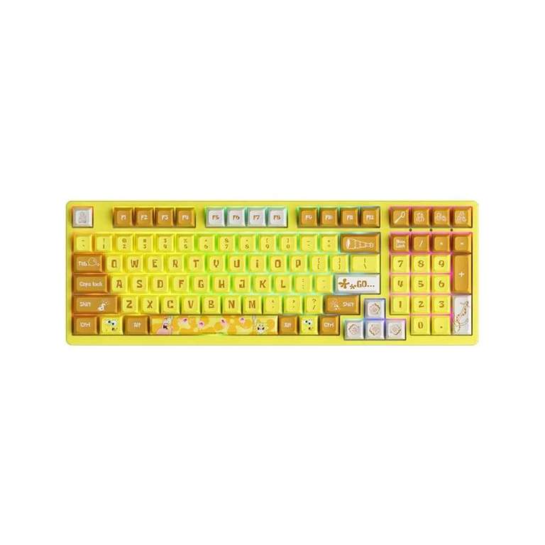 Механическая клавиатура AKKO 3098S SpongeBob Bundle RGB JDA profile CS Starfish, желтый (цена с Озон Картой)