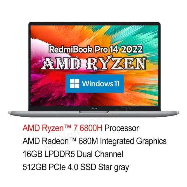 Ноутбук Xiaomi RedmiBook Pro 14 14" 2022 AMD Ryzen +ddr5 16gb+512 Гб