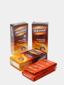 Презервативы Maxess ультратонкие из натурального латекса со смазкой, прозрачные, 36 штук