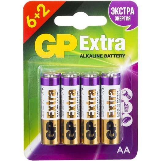 Батарейки GP Extra AA 8 ШТ,