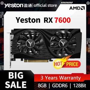 Видеокарта YESTON Radeon RX 7600 8 ГБ (цена по карте ОЗОН, из-за рубежа)