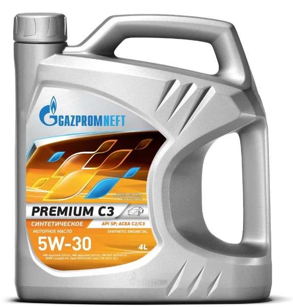 Моторное масло синтетическое Gazpromneft Premium C3 5W-30, 4 л (с Озон картой)