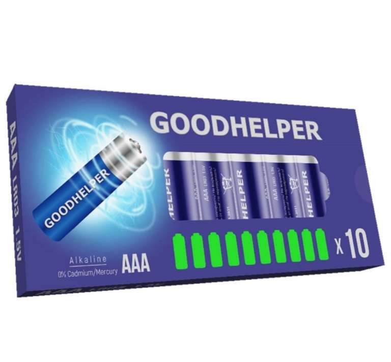 Батарея Goodhelper AAA(LR03) B10LR03 10шт. (99₽ с баллами )