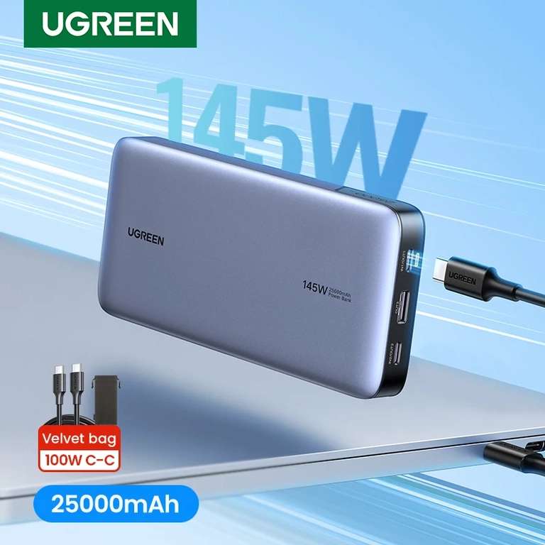 PowerBank UGREEN 145W, 25 000mah, внешний аккумулятор