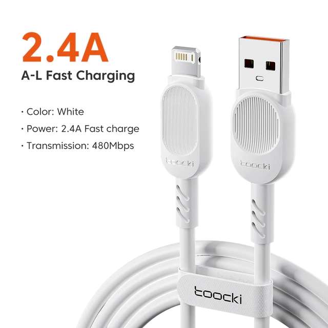 Toocki кабель lightning для Iphone, 2.4A, 1m