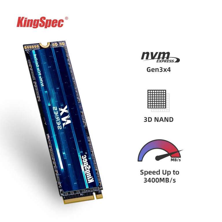 1 TB SSD KingSpec M2 NVME 3400MB/s