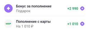 Повышенный возврат 2990 баллов при пополнении 1100₽ в Юрент