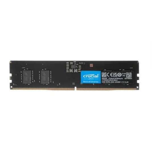 Оперативная память DDR5 Crucial CT8G48C40U5 8 ГБ, 4800 МГц, CL 40-39-39