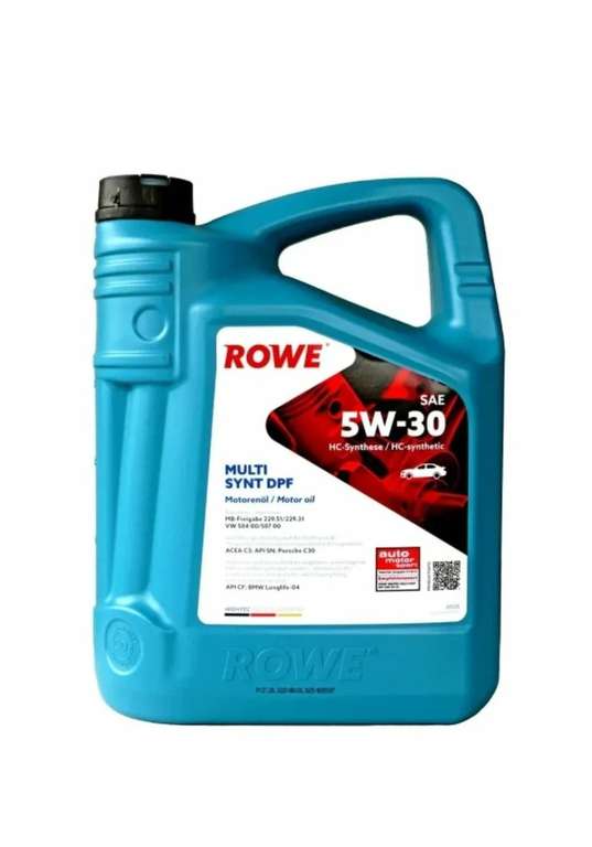 Моторное масло Rowe HIGHTEC MULTI SYNT DPF SAE 5W-30 (цена с ozon картой)