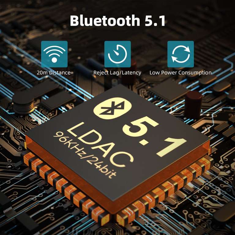 Bluetooth адаптер 1Mii B07 Pro+ (чип Qualcomm QCC5125: Bluetooth 5.1, LDAC990kbps/aptX HD/aptX LL/AAC, SBC)