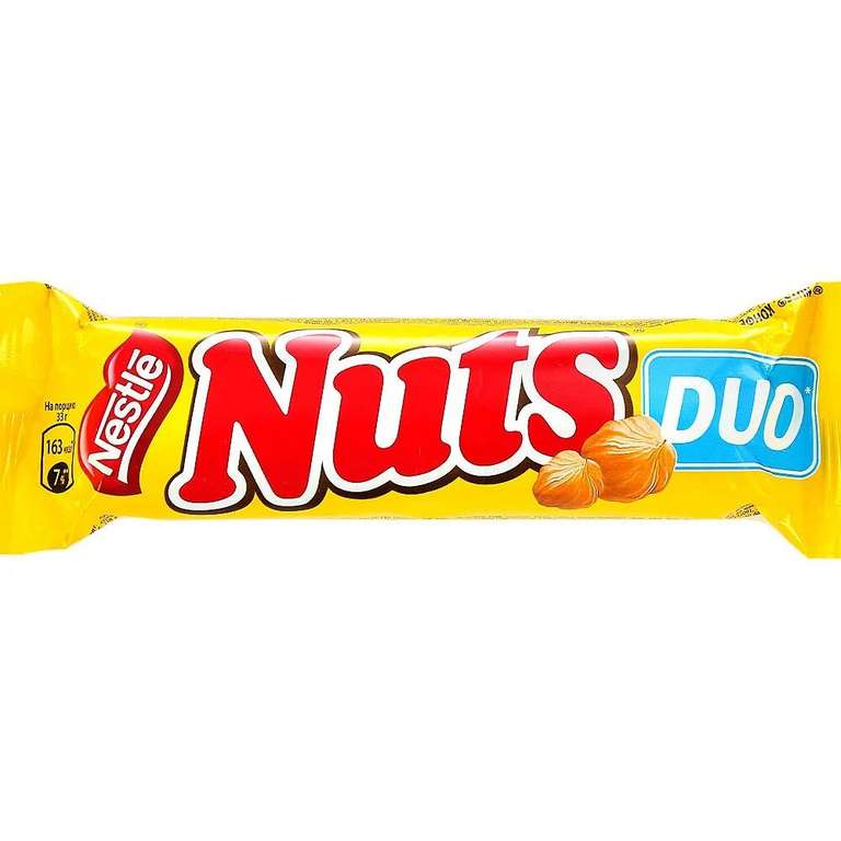 Шоколадный батончик Nuts Duo/Nuts брауни (до 18₽ за 1 шт, при покупке с картой Тинькофф, подробнее в описании)