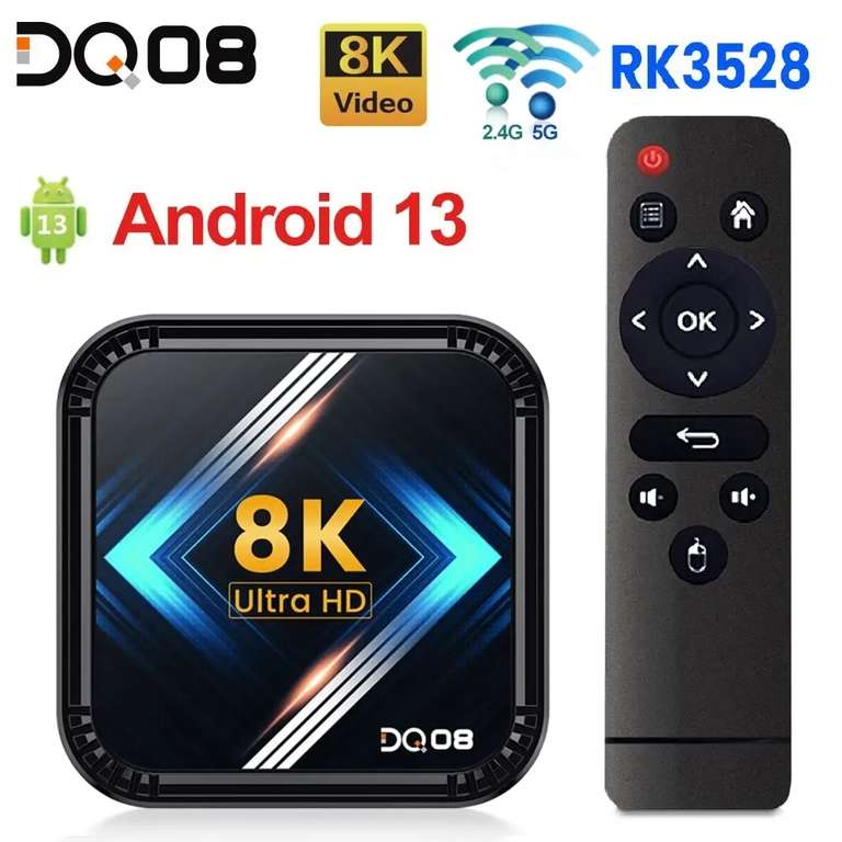 TV приставка DQ08 RK3528 Smart TV Box Android 13 4/32gb