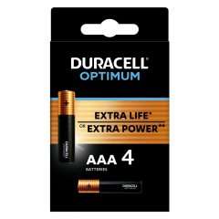 Батарейки Duracell Optimum LR03-4BL, ААА, 4 шт. + возврат 50% баллами