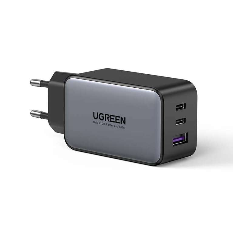 Зарядное устройство UGREEN CD244 (65 Вт, GaN, PD 3.0, 2 USB-C, 1 USB-A)