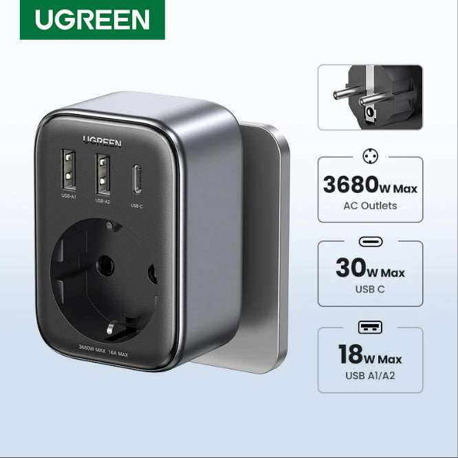 Универсальное зарядное устройство GaN UGREEN 30 Вт (цена еще снизилась)