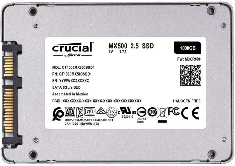 SSD диск Crucial MX500 SATA 2.5" 1TB