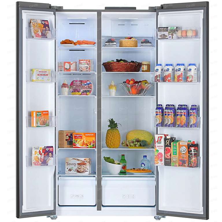 Холодильник Side by Side TCL TRF-520WEXPA+ серый (No Frost, 488л, 176.8см)