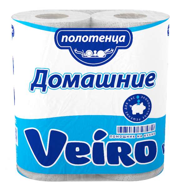 Полотенца бумажные Veiro Домашние белые двухслойные 2 рулона