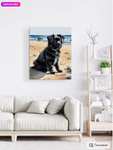 Картины по номерам 40х50 (например, «Собака на берегу»), цена с WB кошельком