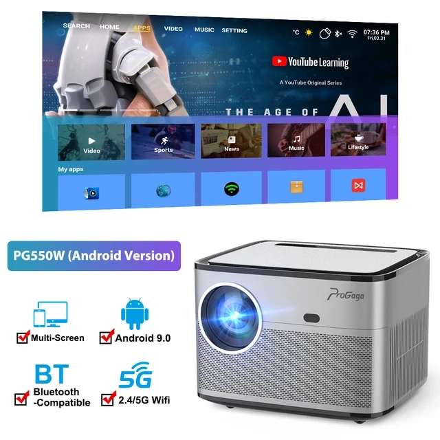 Проектор ProGaga PG550W с автофокусом и Android