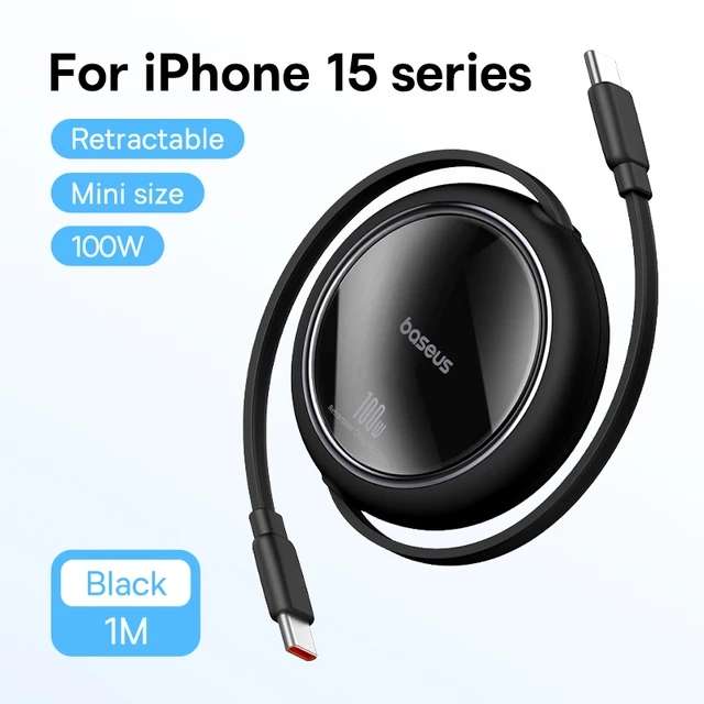 Выдвижной кабель Baseus Free2Draw Mini USB-C CB000062 (100 Вт, 1 м, 4 цвета)