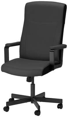 Кресло MILLBERGET (Миллбергет), черное, искусственная кожа