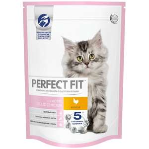 Сухой корм для котят Perfect Fit Junior, с курицей 650 г, 3 шт. (170₽ за шт.)