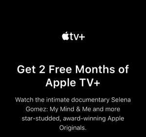 Подписка Apple TV+ на 2 месяца для пользователей без активной подписки