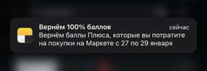 Возврат 100% баллов плюса за покупки на Яндекс.Маркет (не всем!)