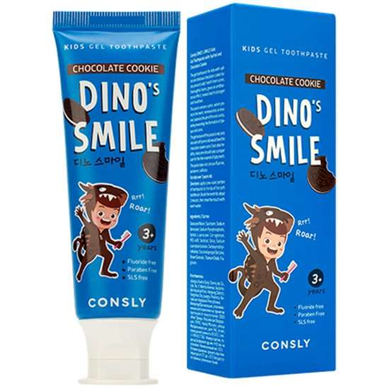 Детская гелевая зубная паста Consly Dino's smile c ксилитом и вкусом пломбира, 60 г (+ другие вкусы в описании)