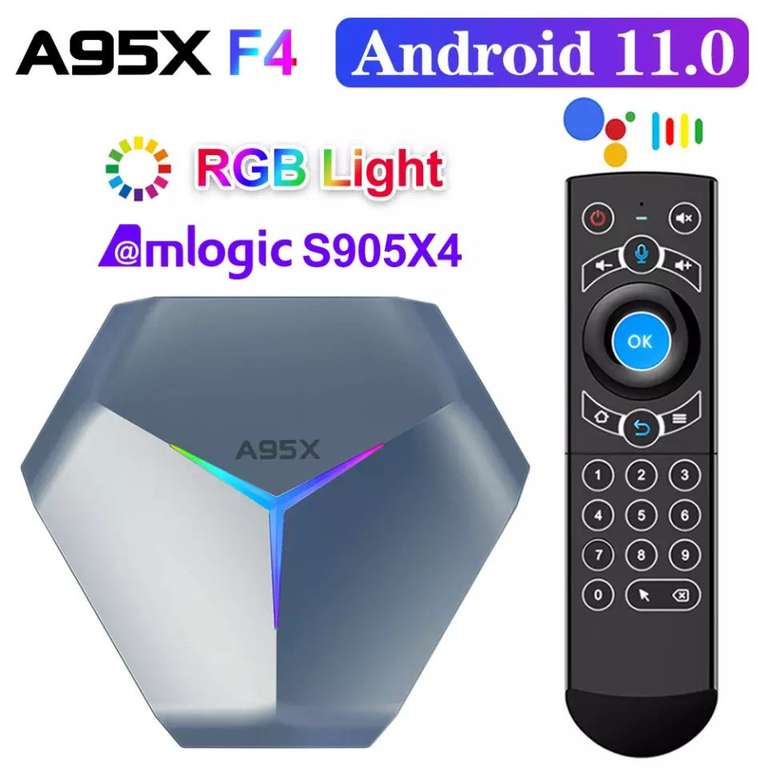 Приставка Смарт-ТВ A95X F4 Amlogic S905X4, Android 11, 4 Гб 32 Гб