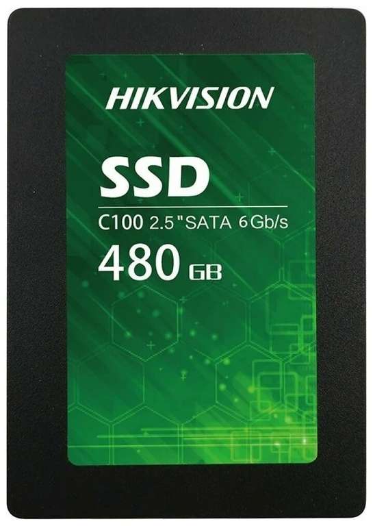 Твердотельный накопитель SSD Hikvision C100 480 ГБ SATA HS-SSD-C100/480G, SATA R/W 520/400 мб/с