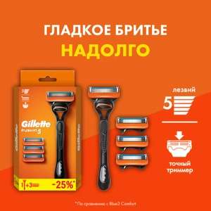 Мужская Бритва Gillette Fusion5, 4 кассеты, с 5 лезвиями,