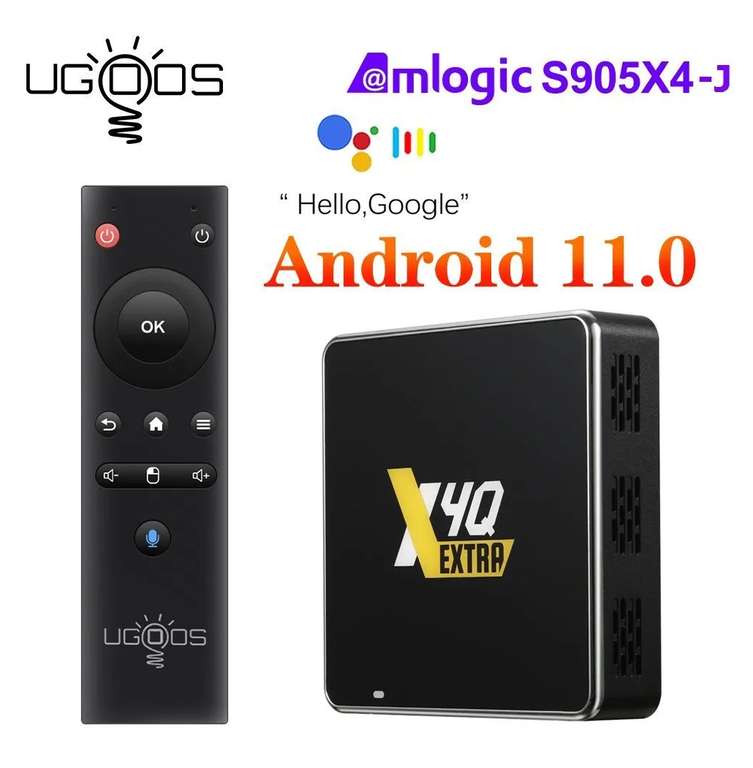 ТВ приставка UGOOS X4Q Extra (цена с Озон картой, доставка из-за рубежа)