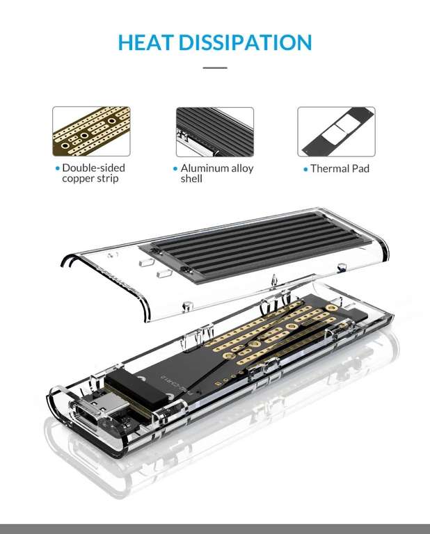Корпус для SSD Orico, Type-C, 10Гб/Сек