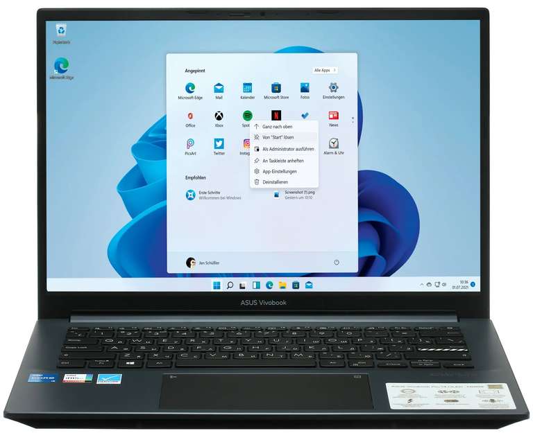 Ноутбук Asus VivoBook Pro 14 K3400PA-KM043W (2880x1800, OLED, Intel i5-11300H, RAM 8 ГБ, SSD 512 ГБ, Intel Iris Xe Graphics