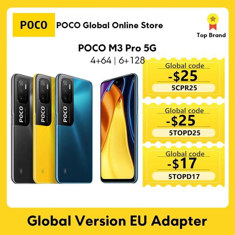 Смартфон POCO M3 Pro 6+128 GB (NFC, IPS, 90 Гц, Dimensity 700)