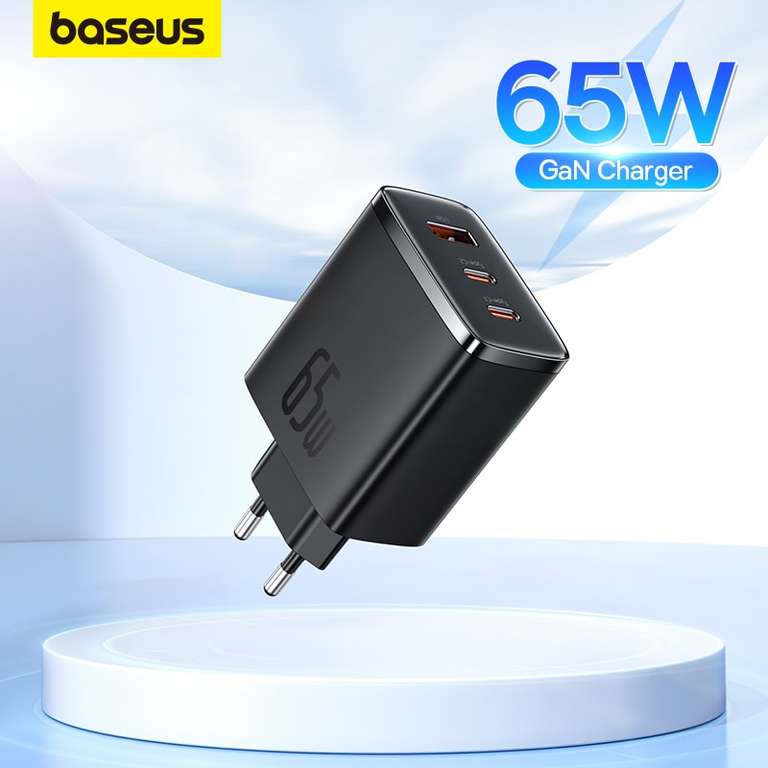 Зарядное устройство Baseus GaN5 65 Вт (2 USB-C + USB-A)