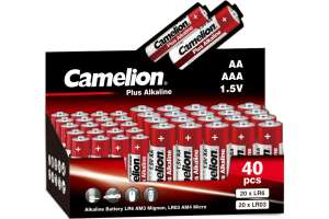 Батарейка Camelion Plus Alkaline COMBO40 (20LR6 + 20LR03-CB, 1.5В), набор 40 шт