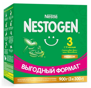 Смесь Nestogen (Nestlé) 3 для регулярного мягкого стула, с 12 месяцев, 900 г