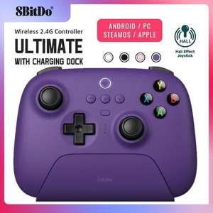 Геймпад 8bitdo Ultimate 2,4G (новая версия на HALL датчиках) Фиолетовый (цена с ozon картой) (из-за рубежа)