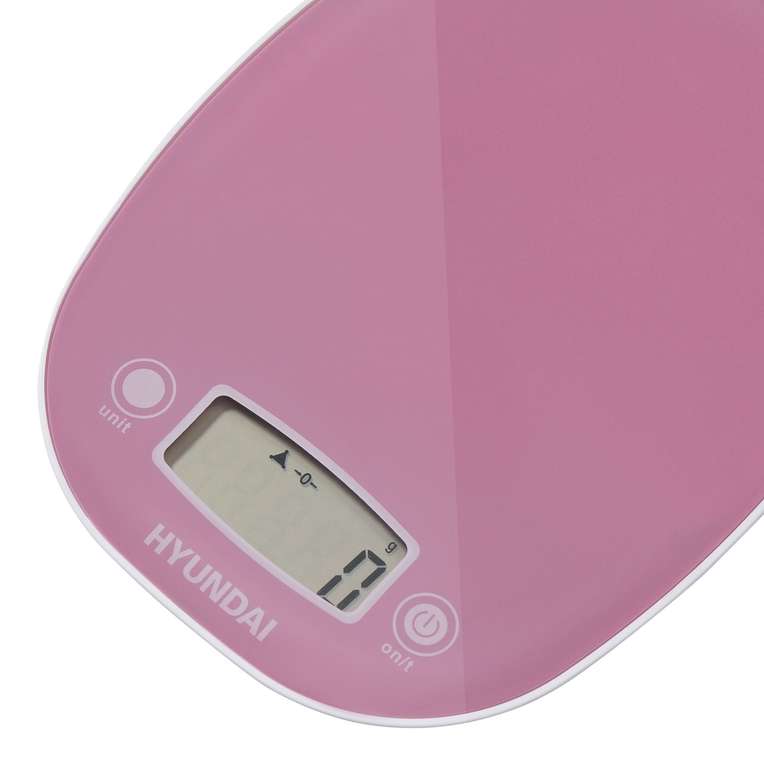Весы кухонные Hyundai HYS-KA521, розовые (+ бирюзовые весы в описании)