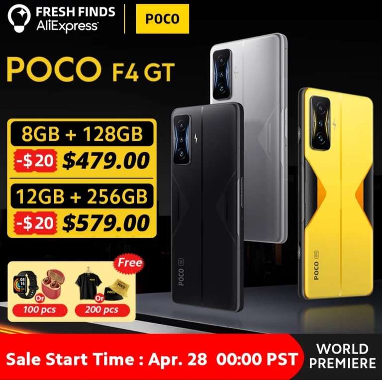 Смартфон Poco F4 GT (8/128Gb - $489, 12/256Gb - $609)