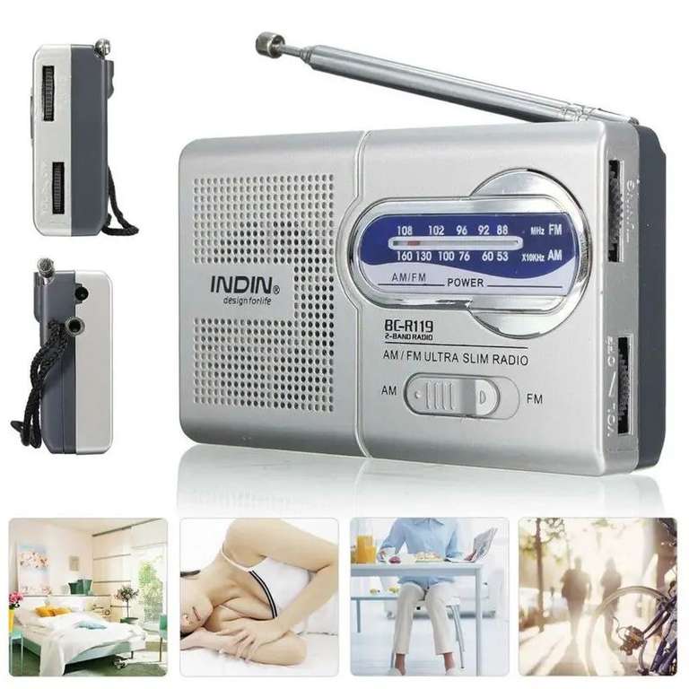 Радиоприемник мини Sjsdjiahui BC-R119 с поддержкой AM/FM