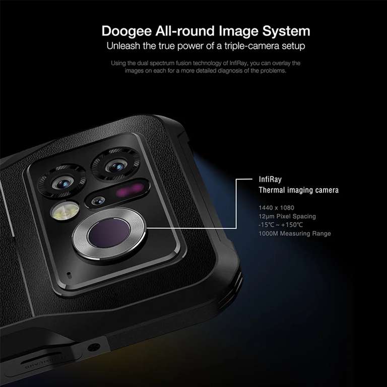 Смартфон Doogee V20 Pro 12/256 ГБ (Dimensity 700, FHD+, AMOLED, NFC, тепловизор)