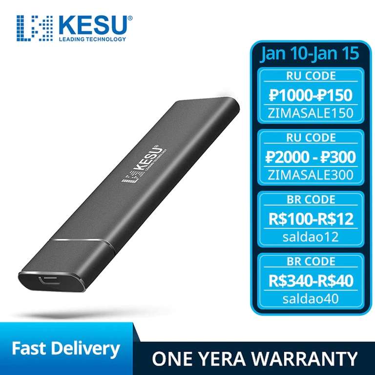 Внешний SSD-накопитель KESU, USB 3.1 Gen 2, 1 ТБ