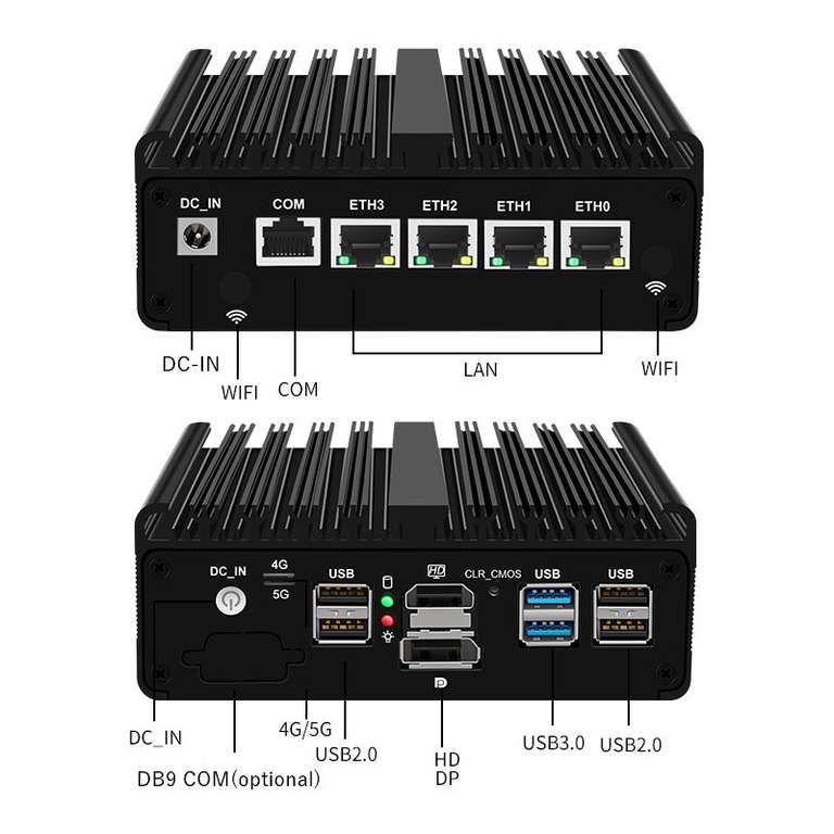 Мини ПК Topton X2B/X2E (n100, LAN ×4 2.5G i226, ×2 usb3.0, ×4 usb2.0, ×1 hdmi, ×1 displayport)