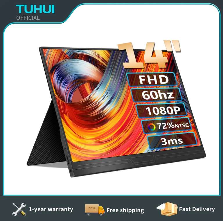 Портативный монитор 15.6'' FHD 72%NTSC TUHUI