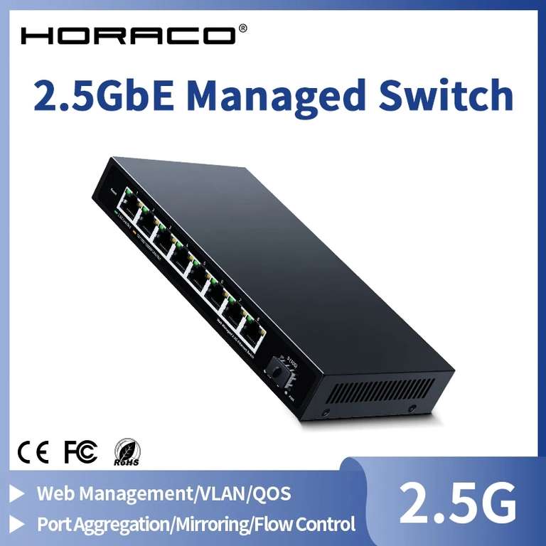 Управляемый свитч (коммутатор) Horaco ZX-SWTGW218AS (порты: 8х2.5GbE, 1х10Gb SFP+)